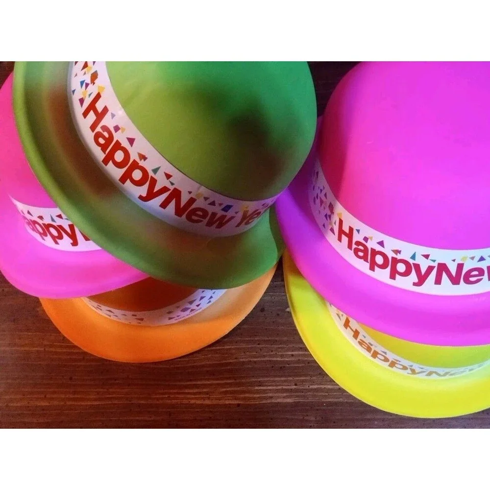 Happy New Year  5 Plastic Party Hat's